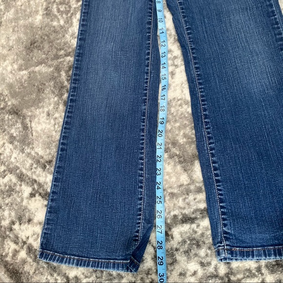 Levi’s Perfectly Slimming Boot Cut Vintage Jeans Size 4 Dark Blue No Holes - Picture 8 of 10